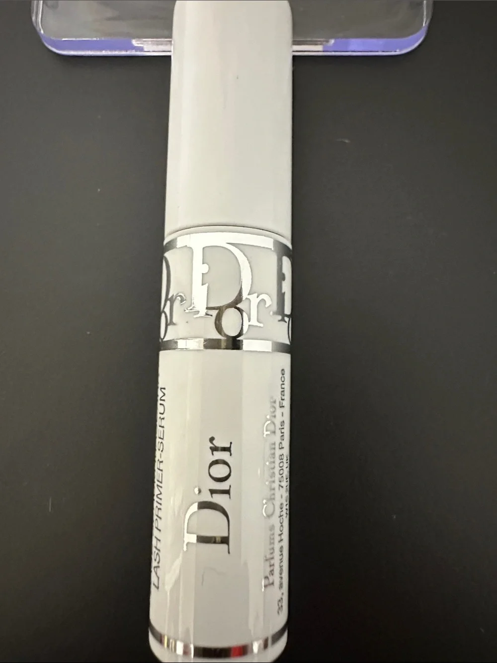 Dior White Drawstring Pouch w Gold Logo and 3D Base Serum Mascara